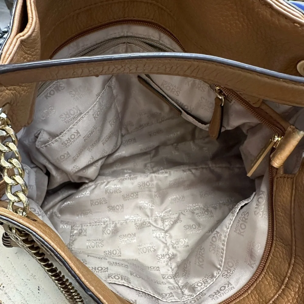Michael Kors Whipstitch Leather Shoulder Bag